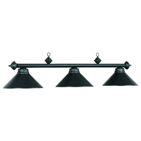 Ram Game Room 54In. 3Lt Billiard Light- Matte Blk/Mb PR54 MB/MB
